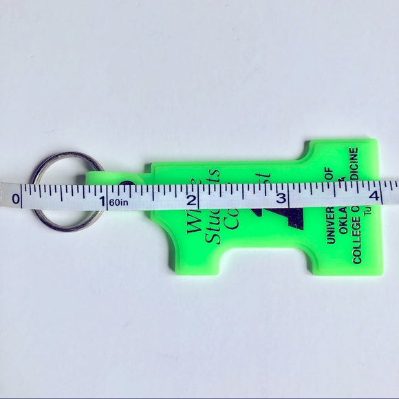 3/$15 NEW VINTAGE Keychain UNIVERSITY OF OKLAHOMA COLLEGE MEDICINE Green 4” NWOT - Picture 3 of 11
